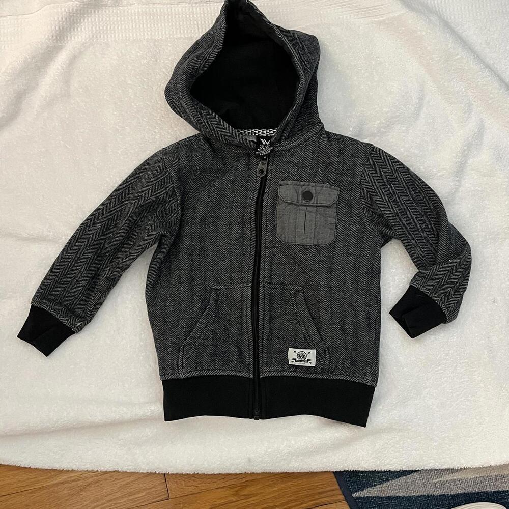 SHAUN WHITE Boys Size XS Small 4/5 Black & Gray Full Zip Hoodie